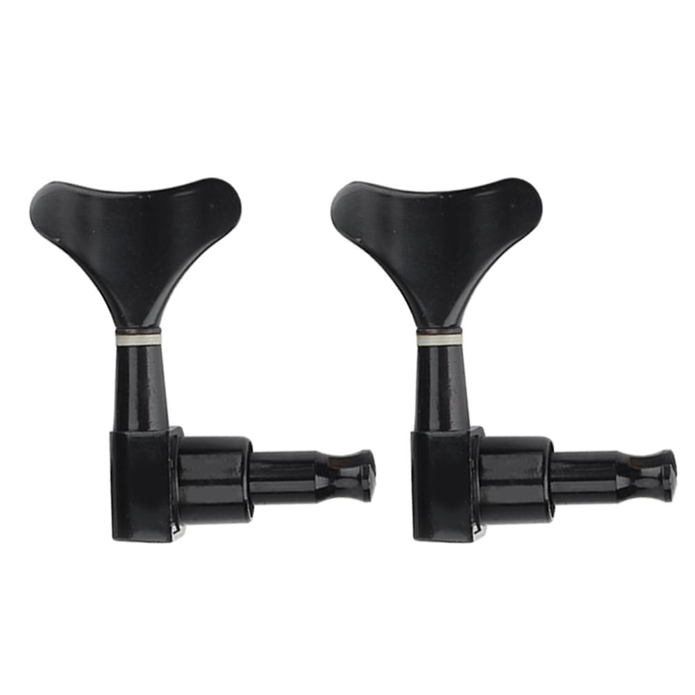2L 2R Black Closed Zinc Alloy Machine Heads String Tuners Tuning Pegs for Electric Bass