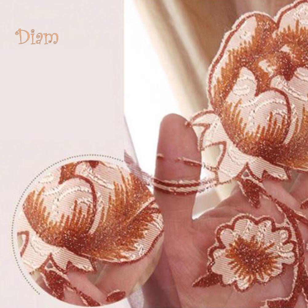 1Pc Flower Jacquard Tulle Window Curtain Drape Bedroom Balcony Living Room Decor Live City Fashion Home Decor