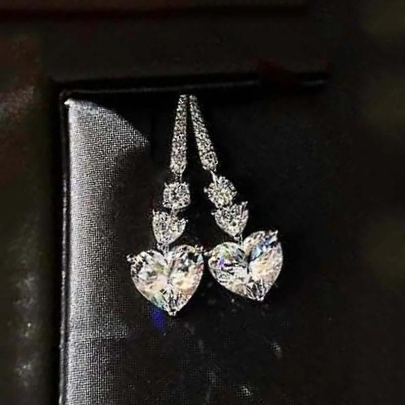 New Crystal Pendant Earrings with Zirconia Gorgeous Girls' Wedding Party Fashion Jewelry Light Luxury Personalized