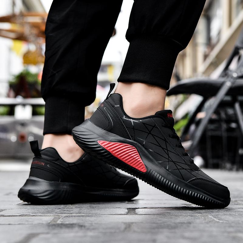 2025 Black New Men Casual Sports Shoes Breathable Outdoor Running Shoes Comfortable Thick Bottom Fashionable Climbing Femininos