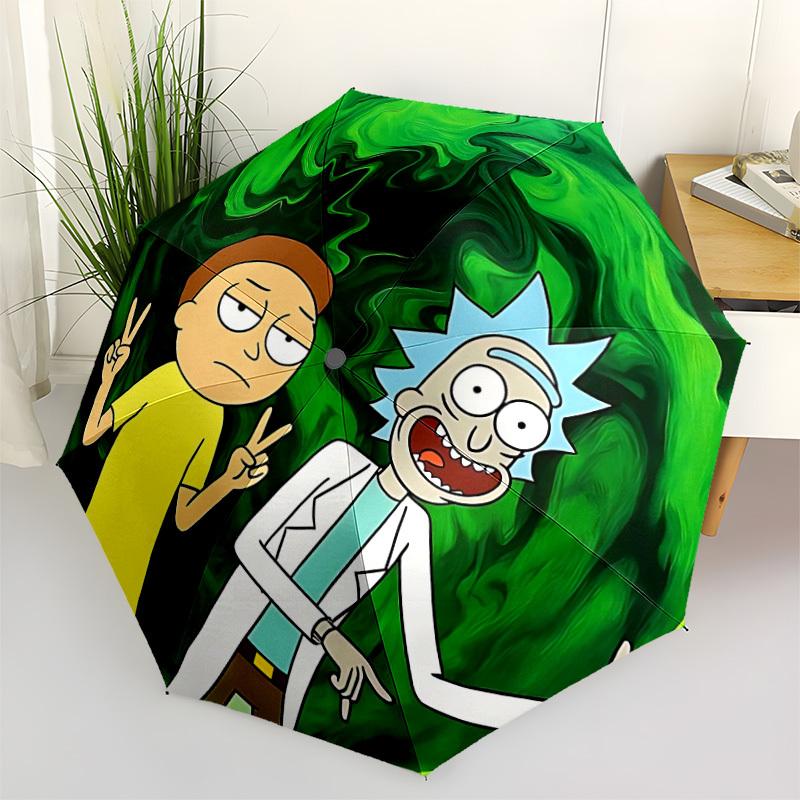 1pc Rick "Morty" Windproof Automatic Umbrella, Portable Folding design, Lightweight for Women/Men188