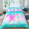 Sea Animals Duvet Cover Set Turtle Print Bedding Sets Queen Size 3D Gorgeous Luxury Comforter Cover Set Marine Life Quilt Cover