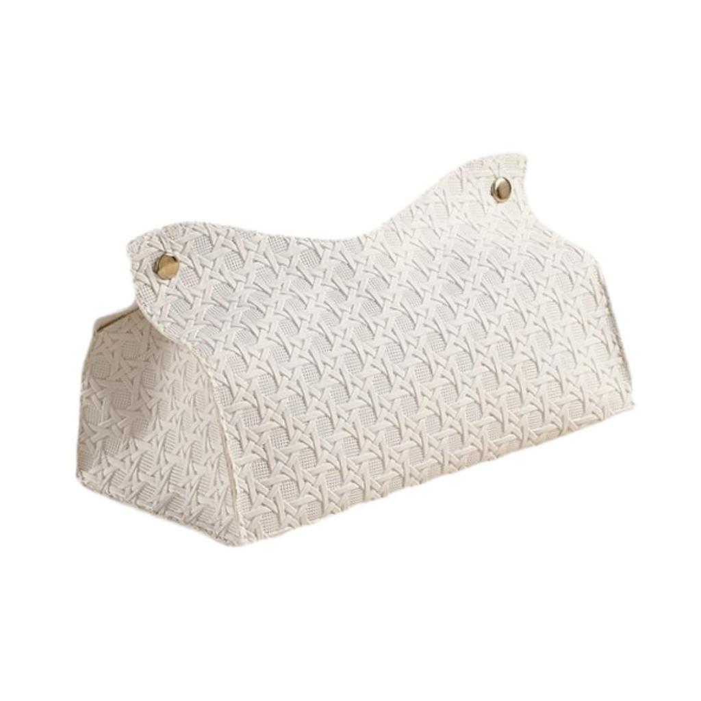 Faux Leather Tissue Box Cover, Elegant Rectangular Napkin Holder for Nightstand, Dresser, Home
