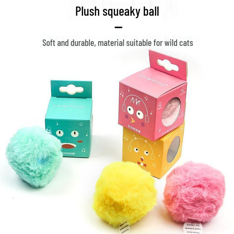 Gravity-Activated Cat Toy: Sound-Emitting Teaser Ball with Catnip for Self-Entertainment & Stress Relief, Bite-Resistant and Teeth-Grinding.