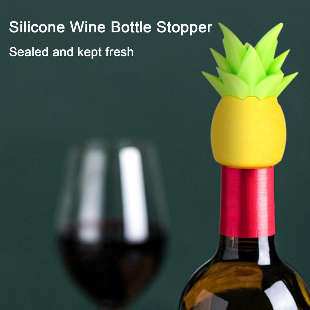 Pineapple-shaped silicone wine bottle stopper airtight and fresh-keeping creative wine accessory leak-proof wine bottle stopper