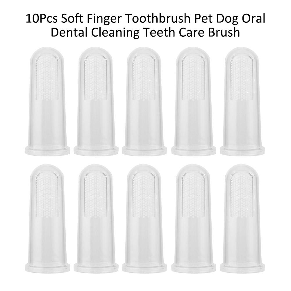 10Pcs Soft Finger Toothbrush Pet Dog Oral Dental Cleaning Teeth Care Brush