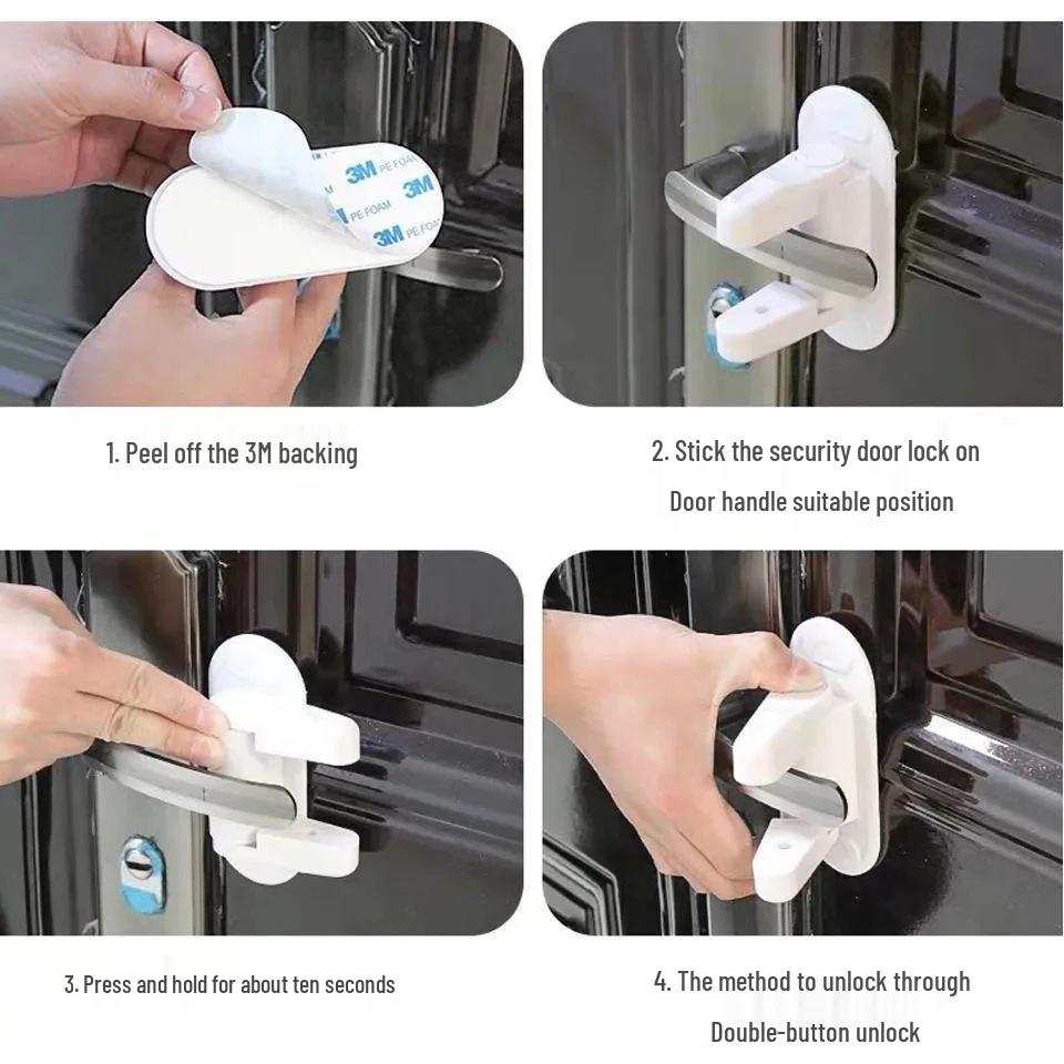 Childproof & Pet-Proof Multifunctional Door Safety Lock for Bedrooms and Rental Properties