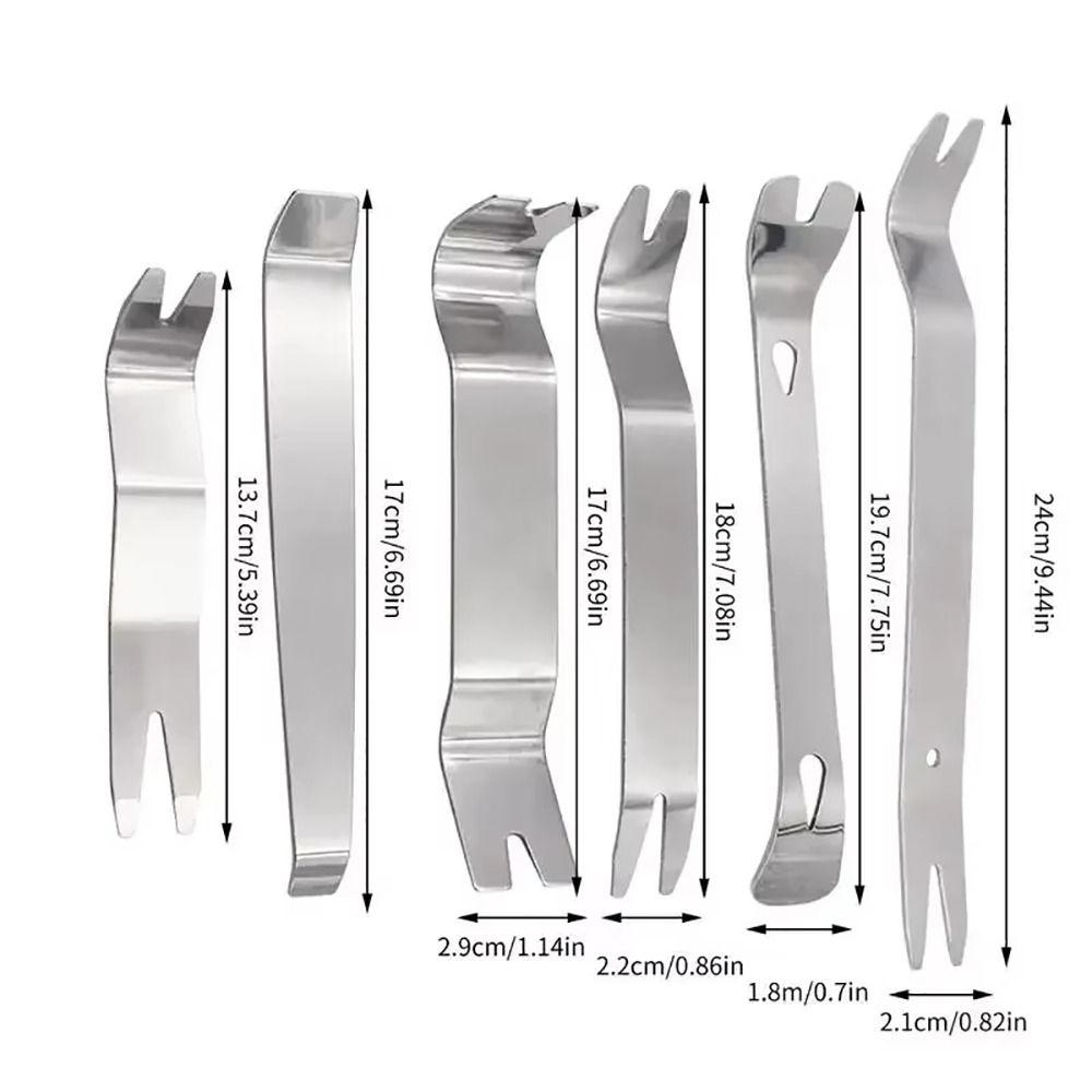 6Pcs/Set DVD Stereo Refit Car Inner Removal Tool Stainless Steel Plastic Trim Panel Dashboard Disassembly Tool Set