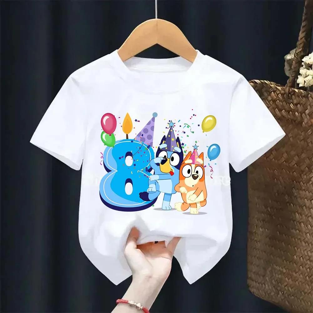

Summer Boys Girl Short Sleeve Children T-shirt Cartoon Birthday Digital Print Breathable Baby Tee Tops Y2k Kawaii Kids Clothing 160