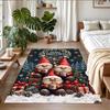 Tapis Carré Imprimé Noël Tapis de Sol Doux Antidérapant Pour Chambre à Coucher Cadeau de Fête