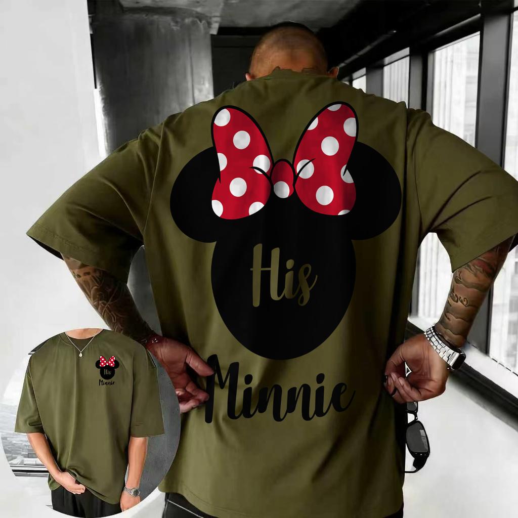 T-shirt Estiva Disney Topolino 2026 100% Cotone Manica Corta Casual Ampio Traspirante per Uomo e Donna