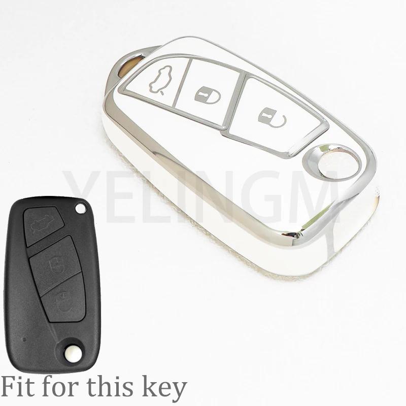 Fashion New Tpu Shell Fob Bag For Fiat 500 Panda Stilo Ducato Punto Doblo Bravo Car Flip Key Case Cover Protected Accessories