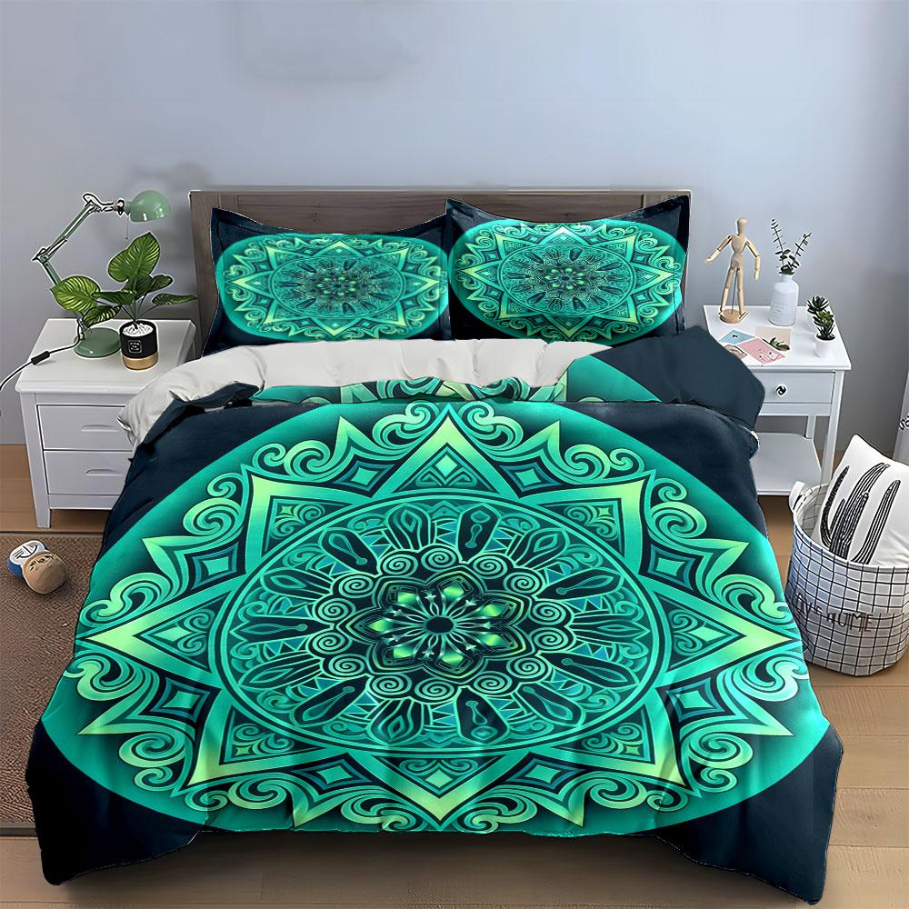 Mandala Art 3-Piece Set Decor Soft Comfortable Duvet Cover Bedding Set Included 1*Duvet Cover & 2*Pillowcases, Gift