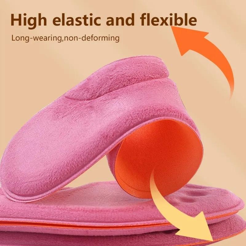 1pair  Winter Fur Self Heating Insoles Foot Thermal Thicken Insole Memory Foam Shoe Pads Warm Sports Shoes Inserts for Women Men