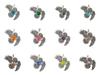 925 Sterling Silver Multi Gemstone Owl Designer Good Luck Jewelry Pendant 1.3" CP-16