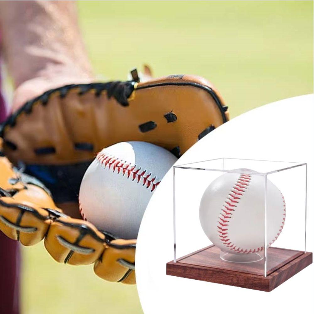With Base Baseball Display Case Transparent Baseball Holder Baseball Box Signed Memorabilia