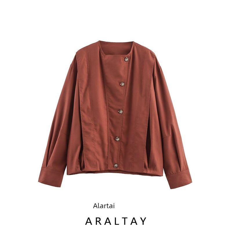 Araltay New Arrival Fashion Style Women's Clothing Fashion All-Match Linen Blend Pilot Jacket Outwear 8332586