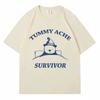 Tummy Ache Survivor Bear Graphic T Shirts Men Women Fashion-shirt Casual Kawaii T-Shirt Y2k Streetwear