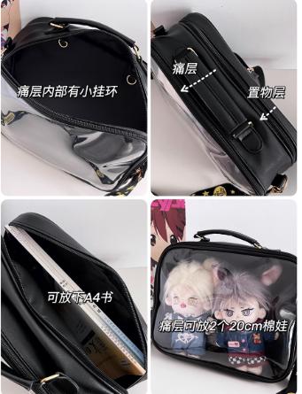 Transparent Ita Bag Ladies Fits 20cm Doll Multifunctional Backpack Female Square Large Capacity Student Crossbody Bags Y2K 2025