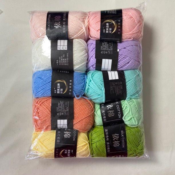 

500 г/Лот 10 мотков Набор пряжи из молочного хлопка Ручная работа DIY Поделки Свитер Шарф Крючок Вязальная пряжа Комбинация Вязальные принадлежности