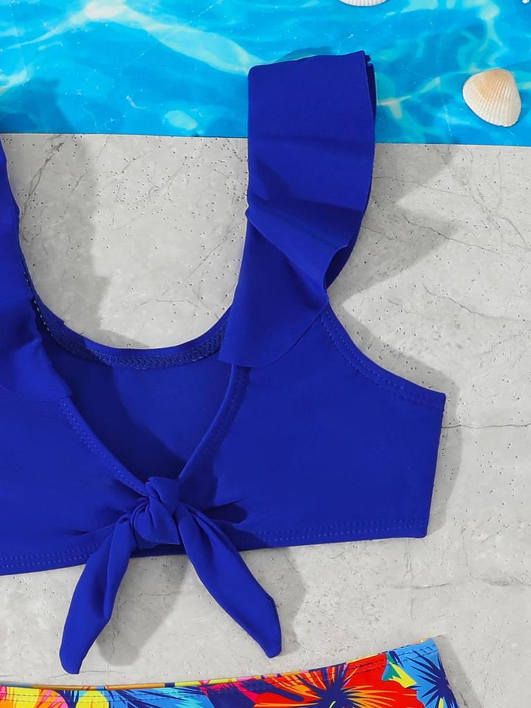 2026 Girls' Two-piece Bikini Swimsuit - Small and Medium Children's Swimwear