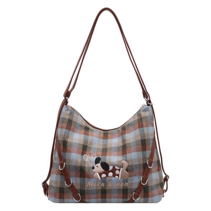 Casual Embroidery Bag Women's 2025 New Backpack Travel Lightweight Shoulder Tote Bag Large Capacity Messenger Bag