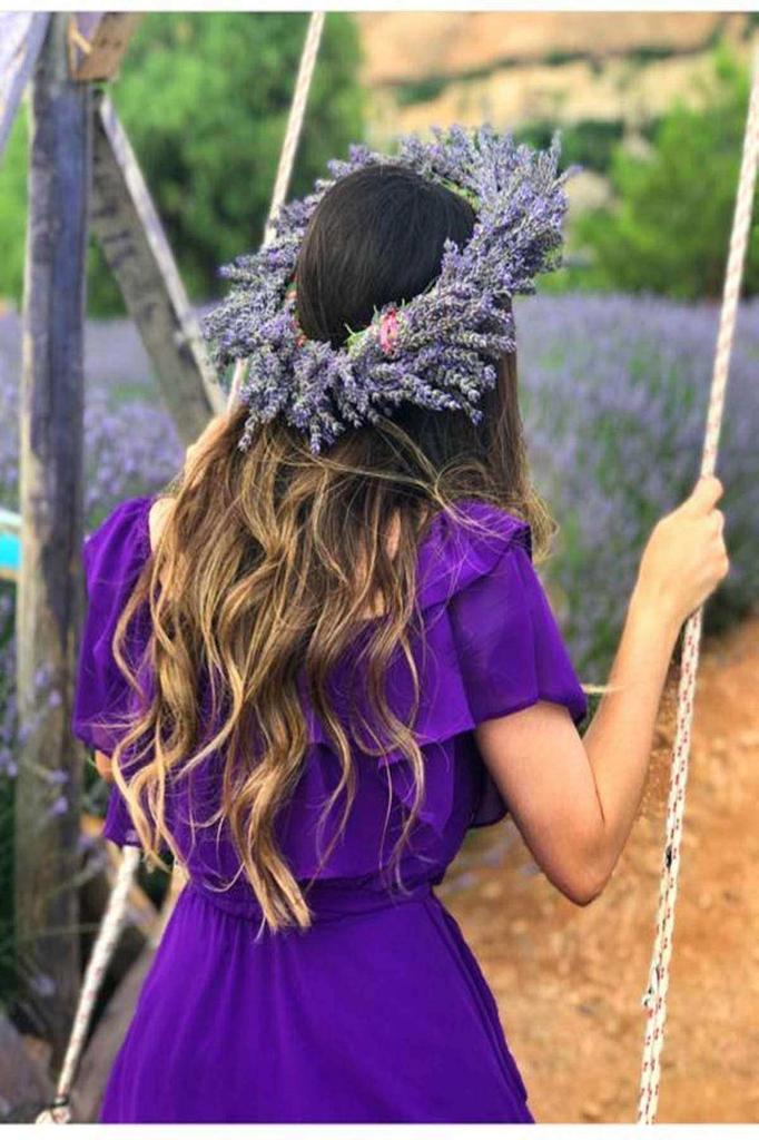 Women's Big Size Dress Carmen Collar Chiffon Dress