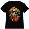 Day Of The Dead T-Shirt Skull Guitar Graphic Tee Mexican Sugar Skull Gift Top