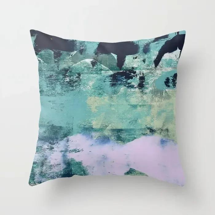 Fashion Abstract Blue Pillowcase Car Pillow Sofa Cushion Cover
