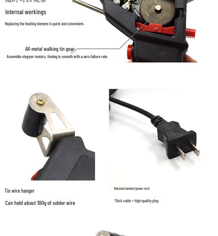 Electric Soldering Iron 60W: Internal/External Heating, Single-Handed, Semi-Automatic Solder Dispenser.