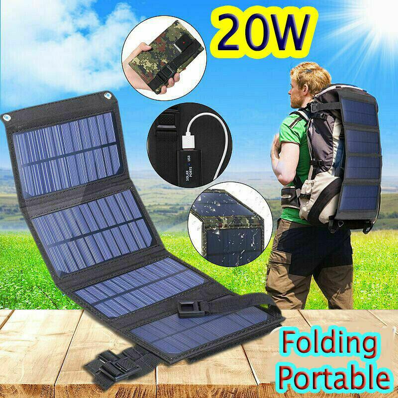 20W Solar Solarmodul Faltbares Solarpanel USB Handy Ladegerät Camping Wandern 07 20W Solar Solarmodul Faltbares Solarpanel USB Handy Ladegerät Camping Wandern 07