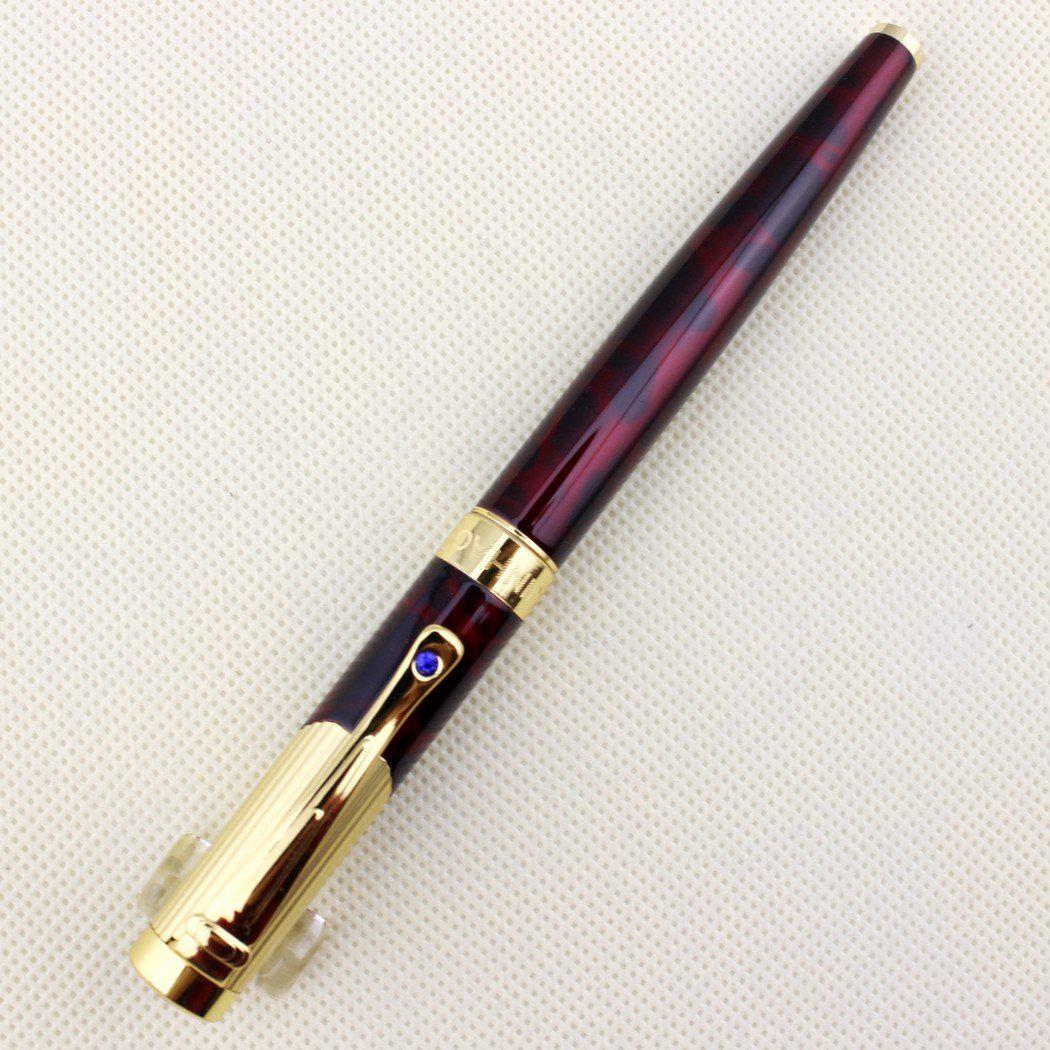

Элегантная красивая ручка-роллер Jinhao 9009 Claret & Golden