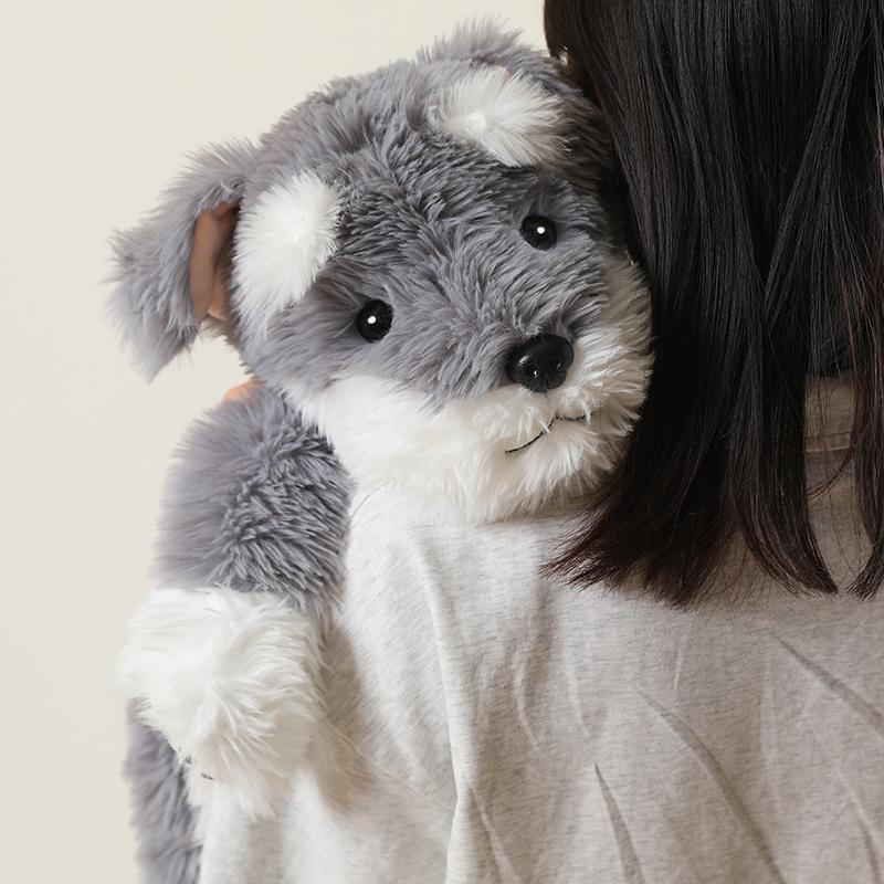 30/45/60CM Lovely Plush Schnauzer Puppy Plush Toys Stuffed Soft Animal Dolls Kawaii Schnauzer Dog Nice Birthday Christmas Gifts