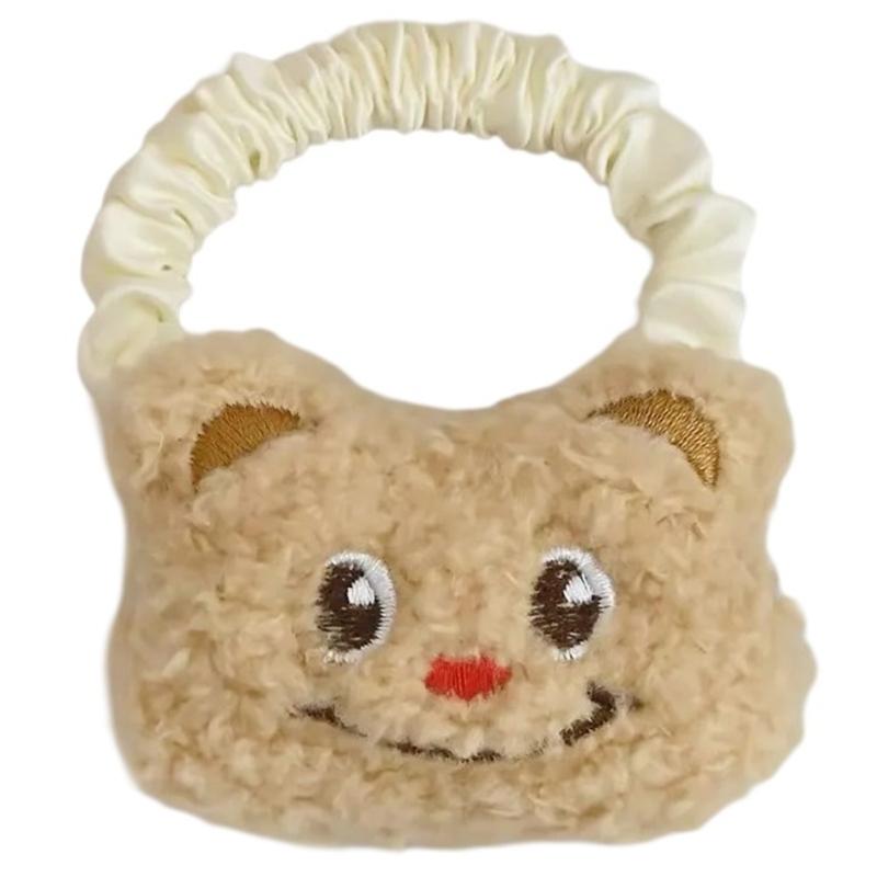 Fun Brooch Smile Photo Booth Props Bear Furry Hair Clip Hair Tie Party Headpiece Fun Hair Tie for Music Festivals