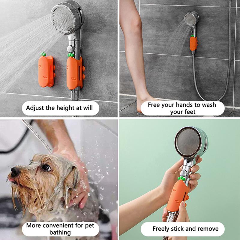 Silicone Shower Head Suction Cup Holder Universal Relocatable Handheld Shower Holder Showerhead Holder Shower Accessories