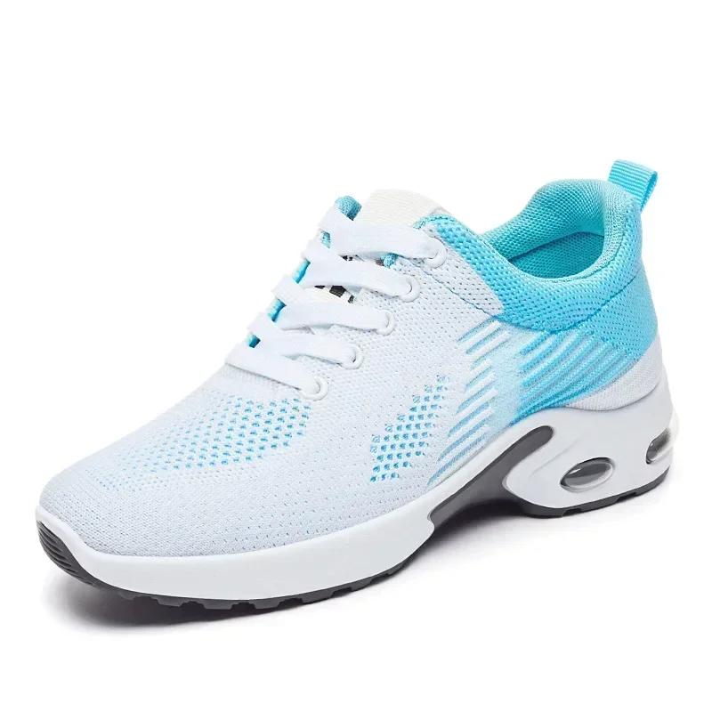 New@@@Running Shoes Ladies Breathable Sneakers Summer Light Mesh Air Cushion Women's Sports Shoes Outdoor Lace Up Training Shoes
