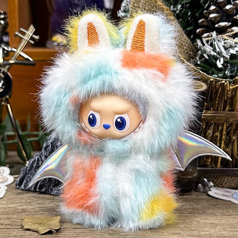 Für 10cm LABUBU Kleidung Plüsch fliegender Drache Outfit für Labubu4.0 Kleidung Dinosaurier Set Dekoration Ersatz DIY Spielzeug Zubehör