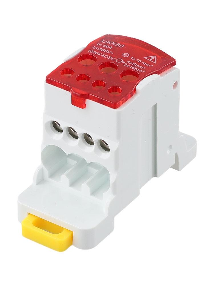 Multi Current DIN Rail Terminal Block Connector for Power Wiring Red