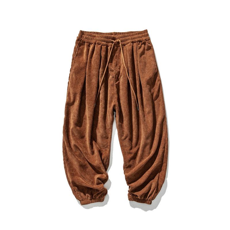 Corduroy Men's Harem Pants Fashion Men Jogging Sweatpants Cotton Casual Trousers Streetwear Ankle-Length Pants