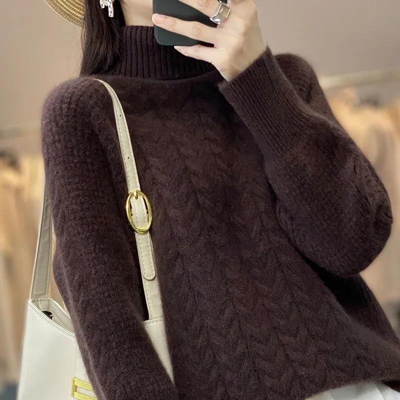 Autumn Winter Women's Turtleneck Sweater Women Pullover Jumper Pull Femme Streetwear Casual Knitted Sweater