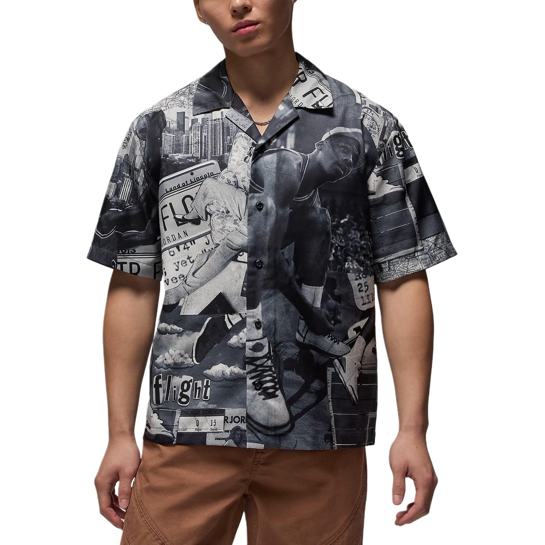 

Air Jordan Essentials Printed Camp Top Sail/Black Мужские топы Белый FV7311-133 XXL