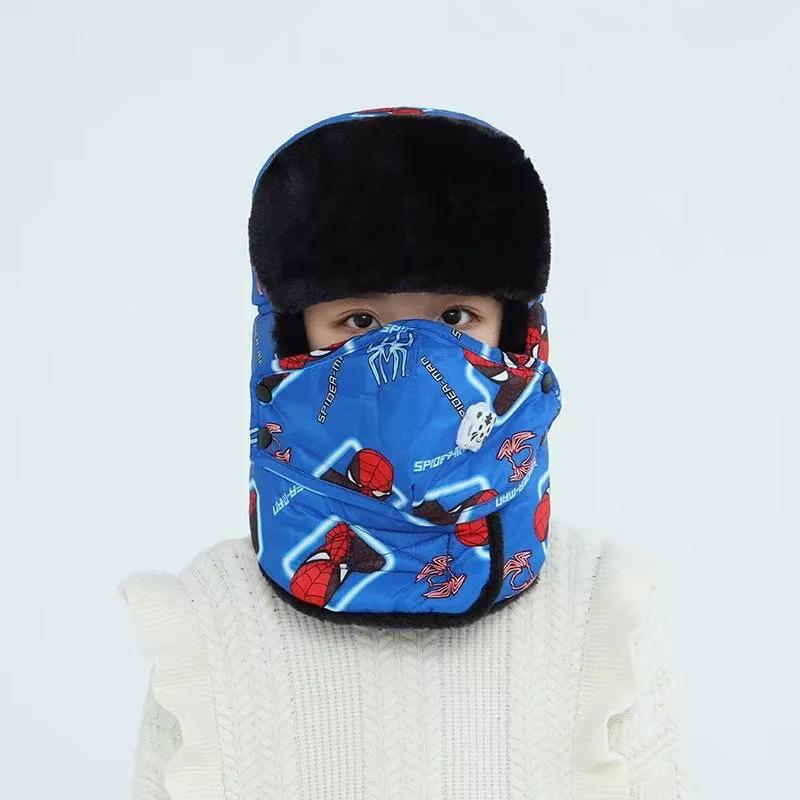 Kids' Velvet-Lined Winter Hat with Ear Protection - Windproof, Warm, and Perfect for Cycling