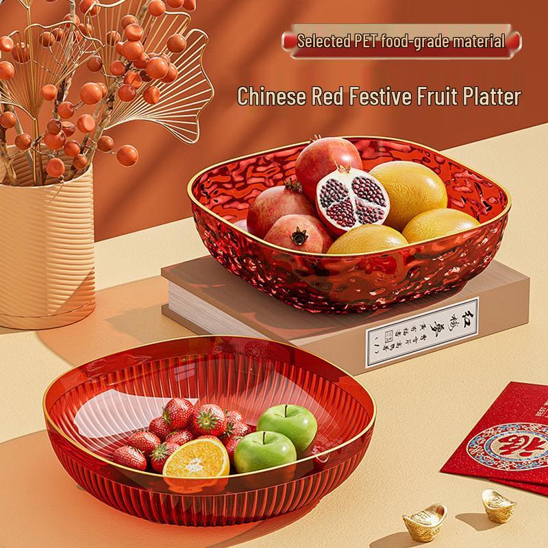 Festive Red Snack & Fruit Plate Set