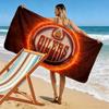 Edmonton Oilers Print Beach Towel, Large Soft Quick Dry Towel for Beach Camping Swimming