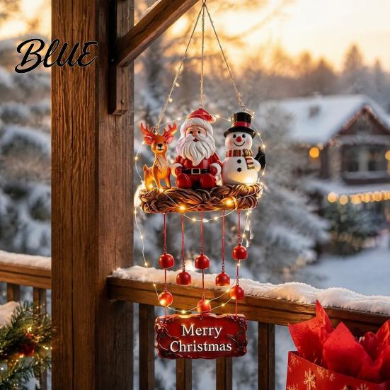 Peaceful Sound Wind Chimes for Relaxing Christmas Santa Chime Festive Hanging Ornament Claus Snowman Elk Decorative Chime Classroom Patio