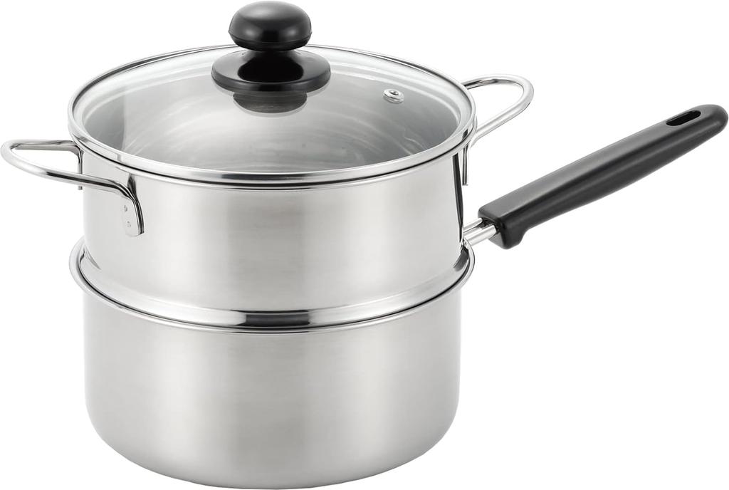 Yoshikawa One-Handed Two-Tier Steamer, 18cm, Steaming Calendar, Gift Wrapping Available, SJ3357