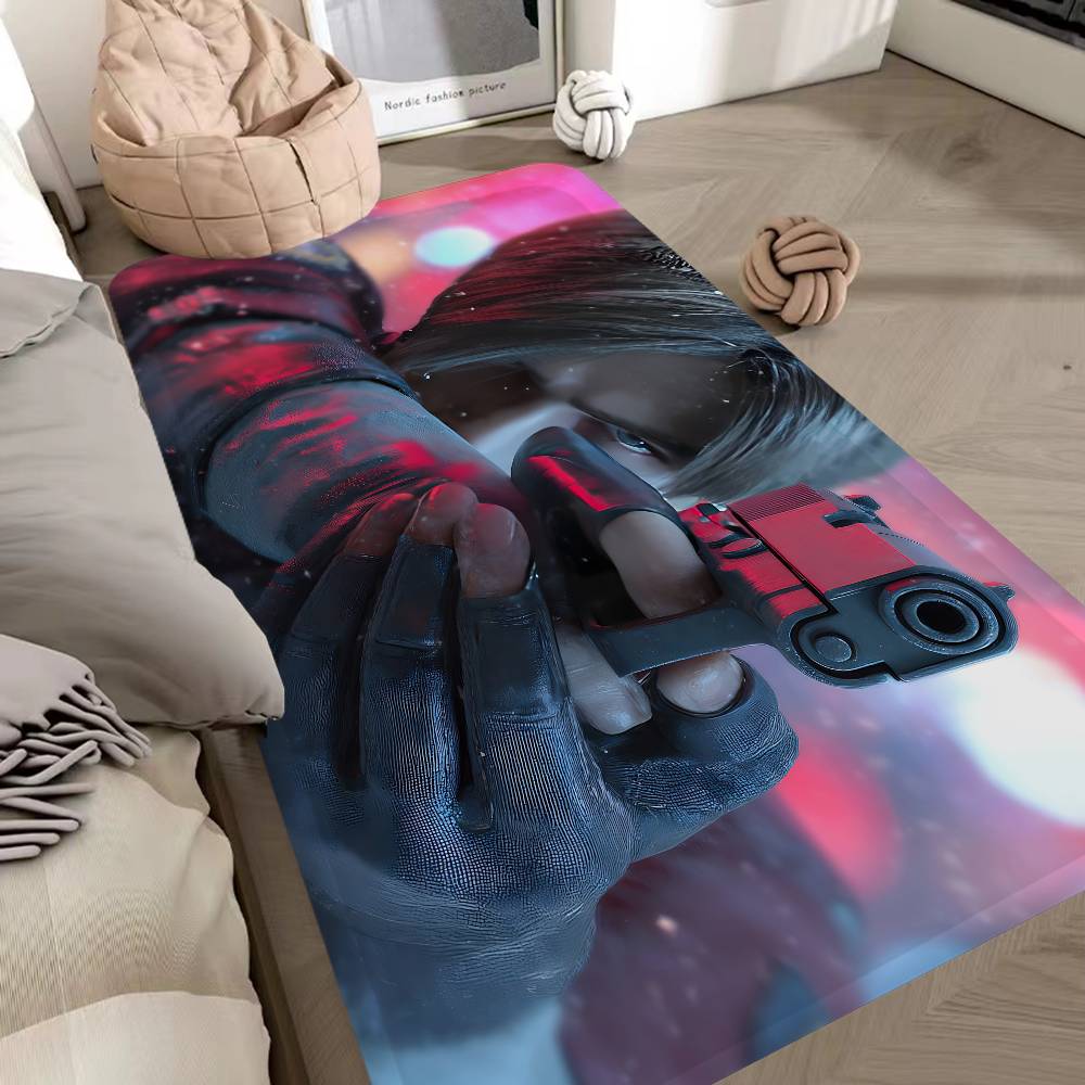 Game Leon Resident Evil Hallway Carpet Washable Non-Slip Living Room Sofa Chairs Area Mat Kitchen Doormat Area Rug