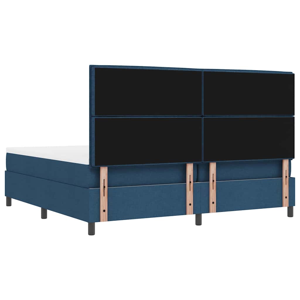 Boxspring Bed with Headboard Blue 200 x 200 cm Fabric