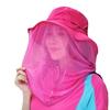 Mosquito Head Net Hat Sun Protection Bucket Hat with Hidden Net Mesh Foldable Fly Protection Netting Hat for Outdoor Fishing Hiking