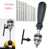 Multi Material Hand Drill Hand Drill Black Hand Drill 10pcs Drill Bits Included Suitable For CNC Keyless Operation